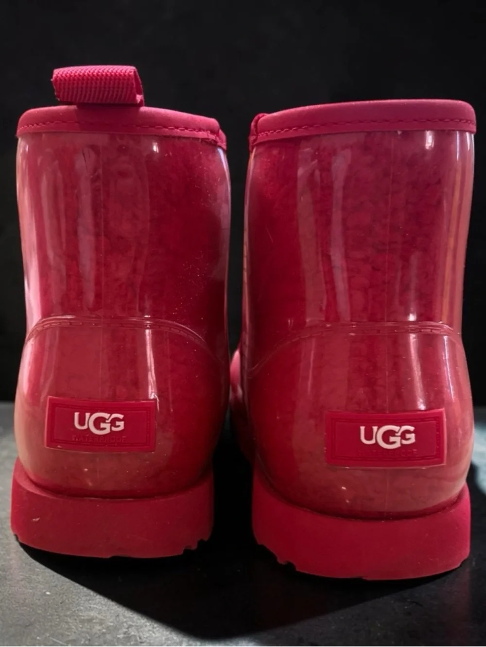 UGG Kids size 5 women’s size 6 Red Shearling lined cozy winter boots waterproof
